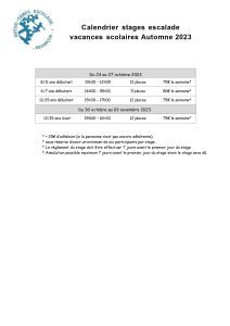 Accueil 8 Calendrier stage toussain