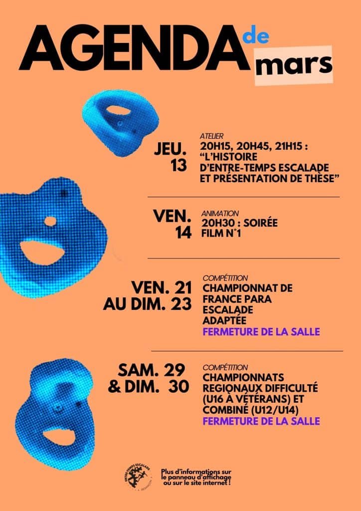 L'Agenda du mois : Mars 1 1