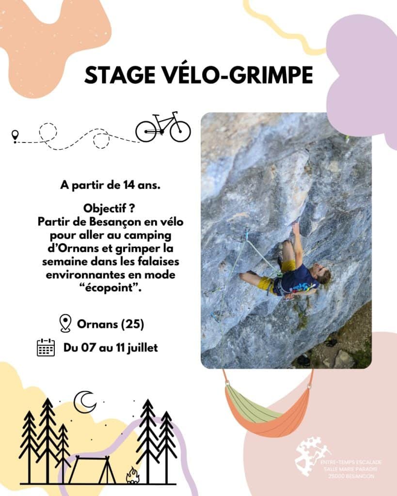 Stage vélo-grimpe – du 7 au 11 juillet, pour les jeunes 1 stage velo grimpe juillet 25 POST RESEAUX INSTA FB