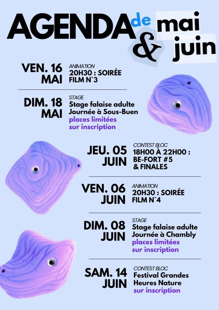 L'Agenda du mois de.. Mai et Juin ! 1 AFFICHE A4 SALLE FB agenda mois 2