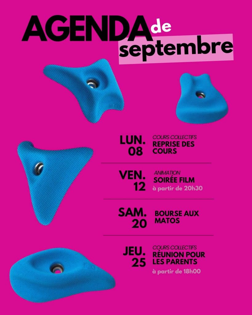 C'est la rentrée : l'Agenda du mois de septembre ! 1 AFFICHE A4 SALLE FB agenda mois Publication Instagram 45 3