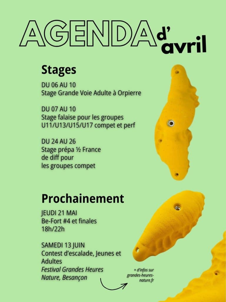 INSTA. Agenda mois avril